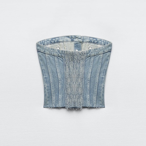 Zara denim bustier top - Picture 2 of 3